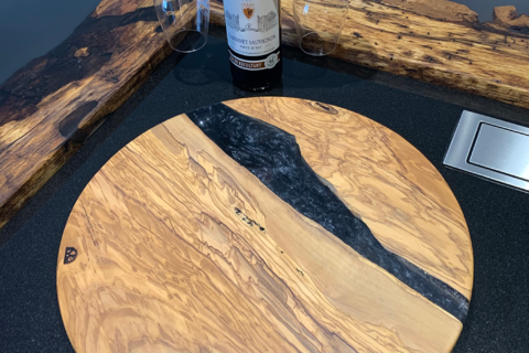 Plateau rond en bois