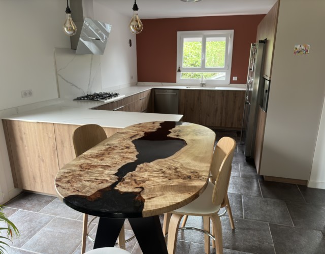 table riviere ilot de cuisine
