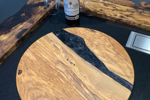 Plateau rond en bois